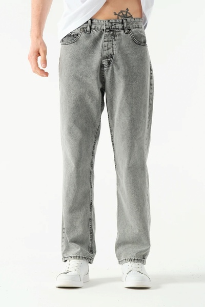 KHAYN ERKEK BAGGY LİKRALI DENİM KUMAŞ YIKAMA KOT PANTALON K2034BKP