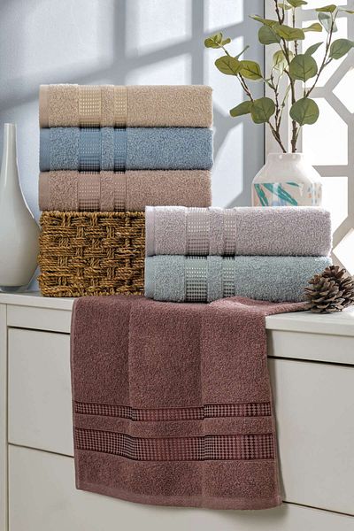 ÇIQRIK HOME Σετ πετσετών προσώπου 6 τεμαχίων 50x90 Jacquard Cotton Hand Face