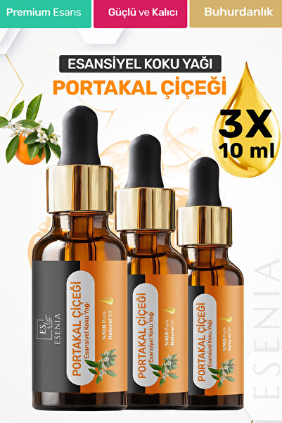 ESENIA Portakal Çiçeği 3'lü Set Esansiyel Uçucu Yağı Buhurdanlık Difüzör Esan...