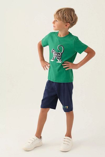 Rolypoly Pine Green Boy Bermuda Set