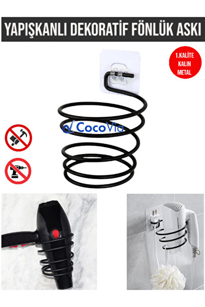CocoVia Višenamenska lepljiva držačka za sušilo za kosu - sušilo za kosu, maš...