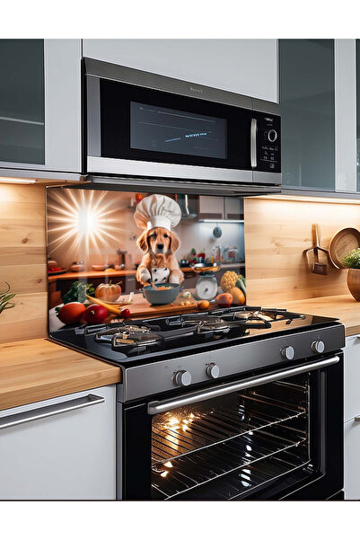 MAGNASTE Ocak Arkası Cam Tablo Ankastre Arkası Koruyucu Cam Tablo Mutfak Duva...