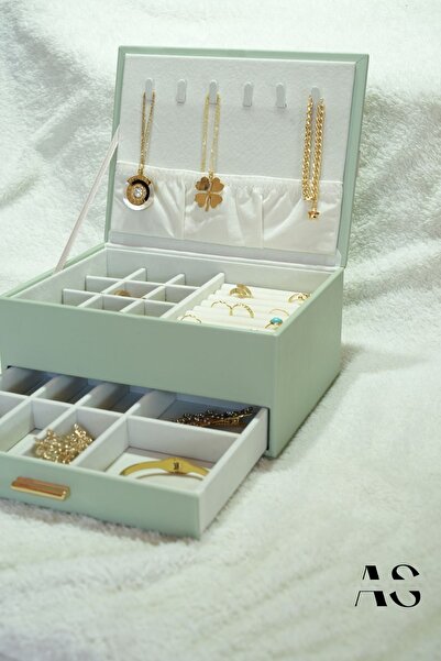 as alpa store Luxury Jewelry Box with 2 Storey Drawers Taki Organi̇Zeri̇