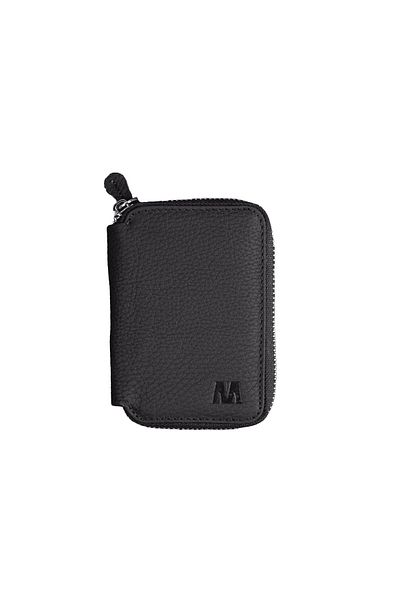 Deriza Lotus 1616 - Unisex Μαύρο Πορτοφόλι από Γνήσιο Δέρμα με φερμουάρ