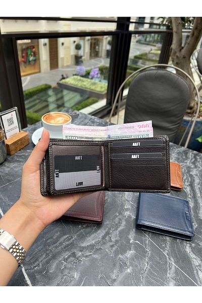 Deriza Мъжки портфейл от естествена кожа London 9163, кафяв