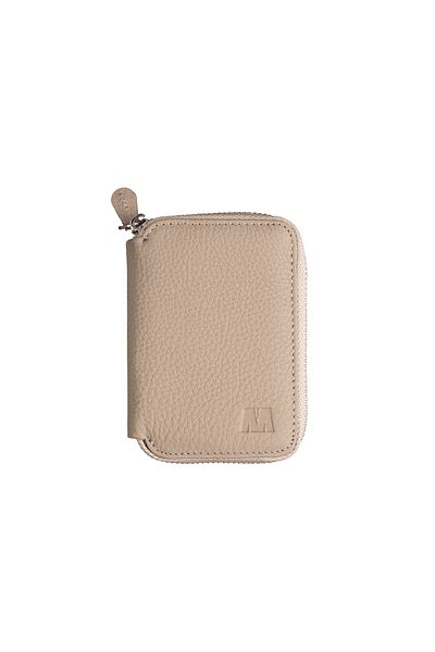 Deriza Унисекс портфейл с цип Lotus 1616 от естествена кожа, цвят Flother Mink