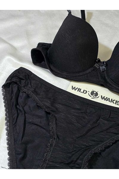Wild Wake Σετ σουτιέν με κενό κύπελλο από εύκαμπτο χτενισμένο βαμβακερό ύφασμα που αναπνέει