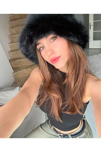 Luminos Butik Регулируема плюшена черна шапка тип кофа - Beanie Spk1142