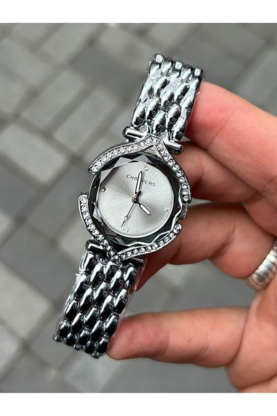 Choppers Choppers Brand Women's Silver Color Jewelled Watch - Elegant Design and Durable Steel Handle