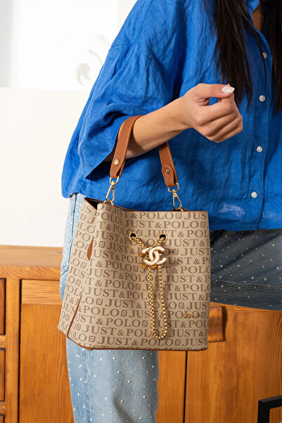 Just Polo Women's Medium Size Adjustable Strap Hand and Shoulder Bag Size: 22 X 23 cm Shopper