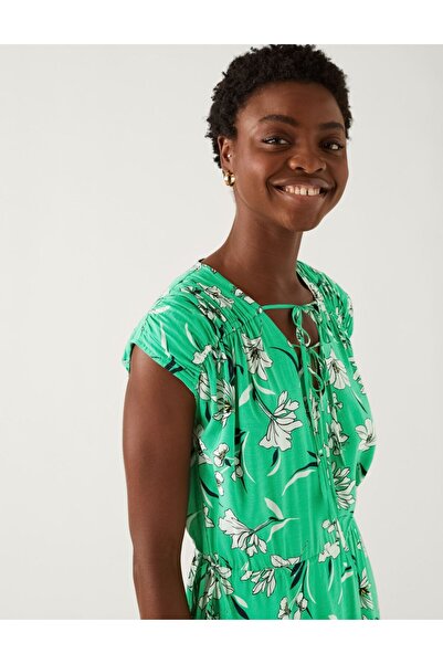 Marks & Spencer Çiçek Desenli Midi Elbise