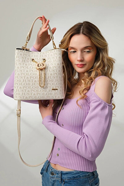 Just Polo Women's Medium Size Adjustable Strap Hand and Shoulder Bag Size: 22 X 23 cm Shopper