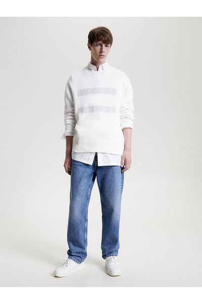 Tommy Hilfiger Tommy Jeans Erkek Rlx Tonal Flag Kazak