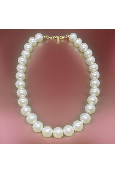 FM إكمال الأناقة: قلادة مجوهرات من اللؤلؤ الأبيض اللامع مقاس 45 سم مضادة للحس...