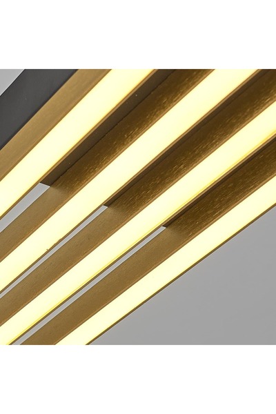 Özcan Aydınlatma 3151-3-03 Uzun Sıralı Merit Armatür Gold Renk Sarı Işık Salon Mutfak Oda Hol Ledli Plafonyer Avize