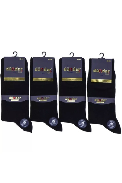 Dündar Coton Erkek Plus Dikişsiz Likralı Soft Yıkama Soket Çorap- Siyah 6 Adet
