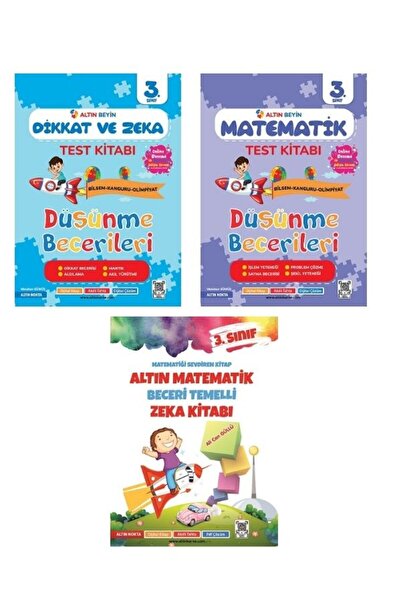 Nartest Yayınları 3. Sınıf Altın Beyin Dikkat Ve Zeka + Matematik + Altın Mat...