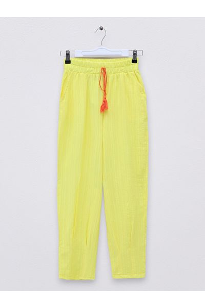 Modamorfo Hose mit Abnäher am Saum und Spitzendetail