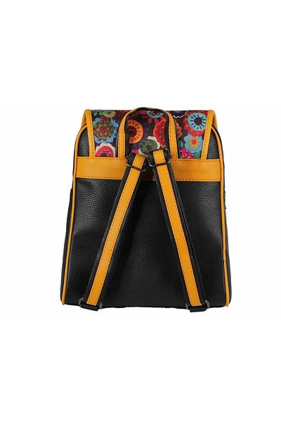 HOODİEMOUSE Dog Figure Covered Backpack Ethnic Bohemian Style - Black