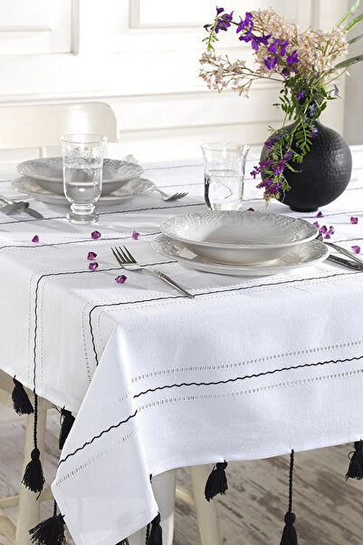ÖDEL HOME Ödel Buldan Embroidered Openwork Tablecloth Cc014M 140X180 cm