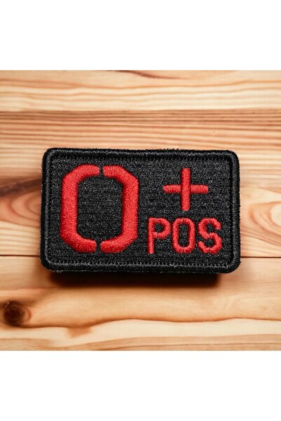 Ex Patch Siyah Zemin 0 Pozitif Kan Grubu Peçi Arması - 8x5 Cm