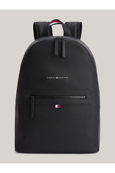 Tommy Hilfiger Polyester Black Men's Backpack Essential Pu Backpack
