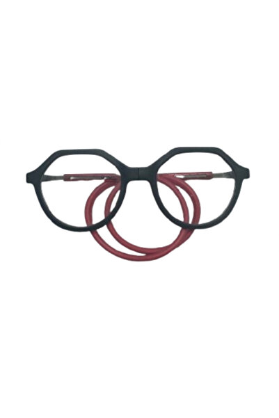 lavalvi Köşeli Mıknatıslı Gözlük Siyah Kırmızı