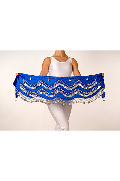 Armelit Şakira Kemeri Kına Mavi Dalgalı Gümüş Roman Oryantal Shakira Kemer