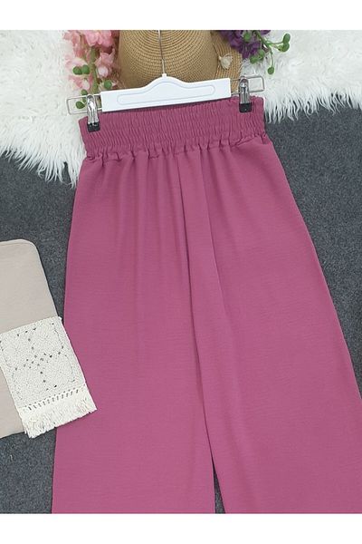 Modamorfo Thick Elastic Waist Loose Ayrobin Trousers - Cherry