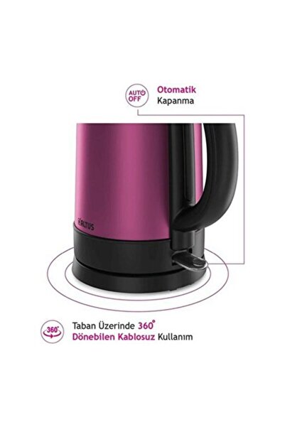 Altus Çelik Su Isıtıcı Kettle Pembe Renk Altus