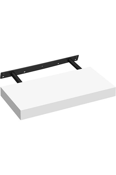 Mahmayi Vasagle White Lws24wt Floating Shelf Wall-mounted Mdf Wall Shelf For Books, Photos, Living Room