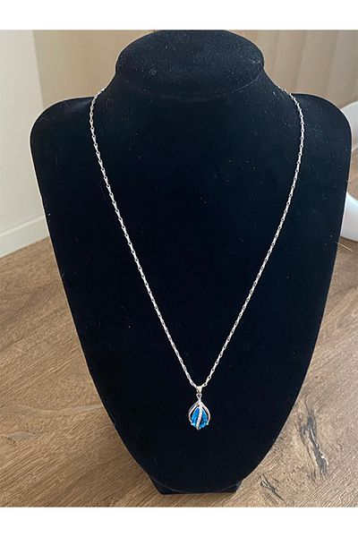 Store Bright Blue Stone Style Elegant Necklace