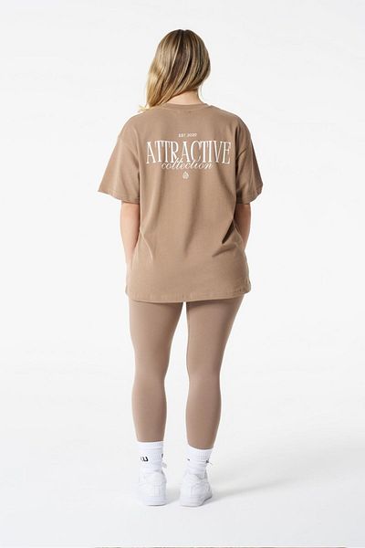 qlu Δελεαστική συλλογή Unisex ανοιχτό καφέ βασικό μπλουζάκι