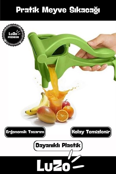 LuZo Premium Series Durable Plastic Ergonomic Design Easy Clean Apple Pomegranate Practical Juicer