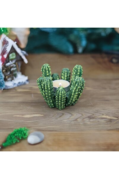 ÇAĞATÖLYE Kaktüs Modelli Kaktüs Sukulent Saksı Mumluk