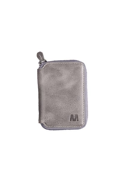 Deriza Πορτοφόλι Lotus 1616 Unisex Anthracite με φερμουάρ από γνήσιο δέρμα - Tiguan