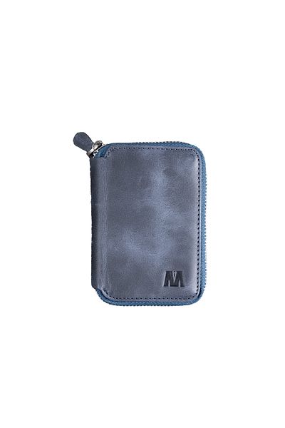 Deriza Πορτοφόλι Lotus 1616 Unisex με φερμουάρ από γνήσιο δέρμα - Tiguan Navy Blue