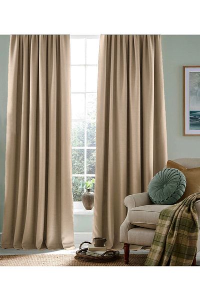 NS Ehli Tacir Beige Blackout Light-Blocking Thermal Darkening Curtain (Width x Length)