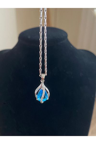 Store Bright Blue Stone Style Elegant Necklace