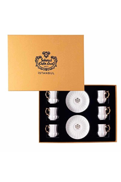 Şekerci Cafer Erol İstanbul Atın Varaklı Kahve Fincanı - 6 'lı