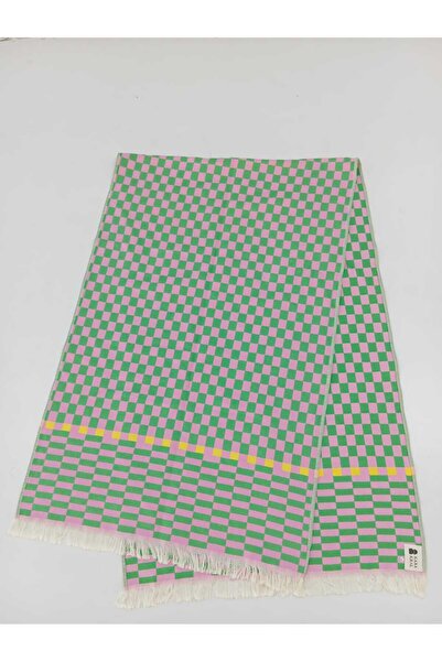 KARAKRAL Dama Desenli Jakarlı Şal 65x220 Cm