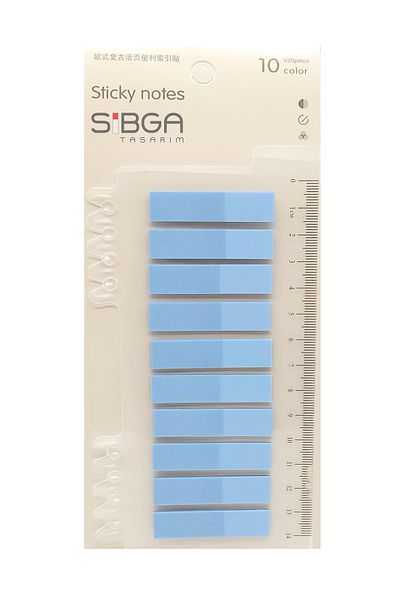 sibga tasarım Clear Blue Post-It Sticker - Bookmark, Bookmark Note Paper, 3602