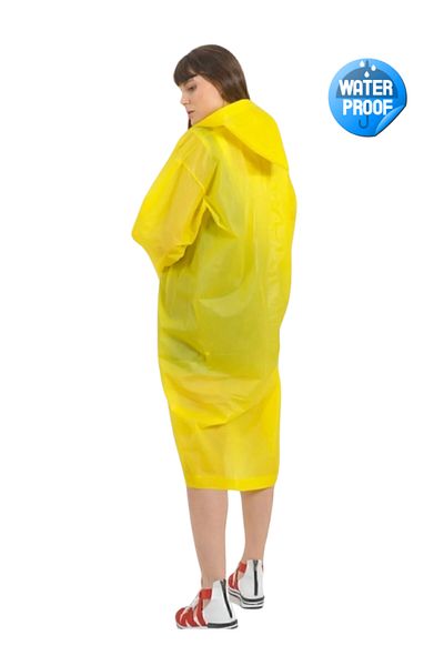 ERY İş Güvenliği Waterproof Lightweight Eva Raincoat for Men and Women - with Hood and Snaps