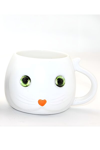 EXENET Cup with Cute Porcelain Cat Design – Sweet, Cute and Fun Gift Accessory