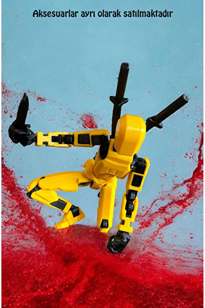 azezhobi Titan 13 Dummy Robot Sarı Siyah Tüm Eklemleri Hareketli Dummy Aksiyo...
