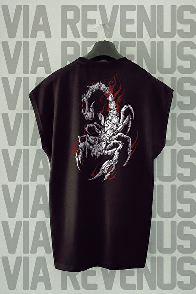 Vordevia Tricou sport cu mânecă zero cu imprimeu Scorpion