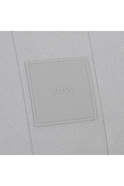 BOSS Erkek Düğmeli Uzun Kollu Hakim Yaka Gri Kazak 50528782-054