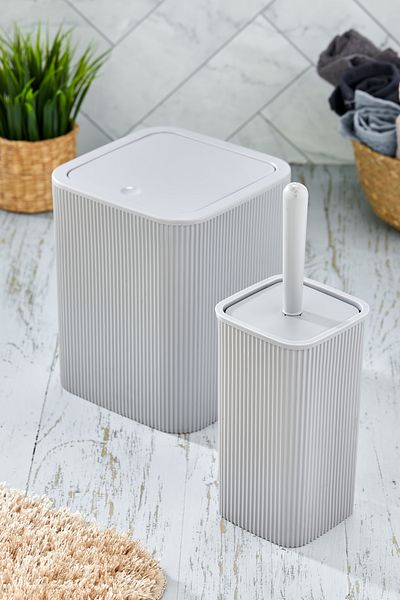 Homie Line 2 Piece Square Bathroom Set - Trash Can Wc Brush Set