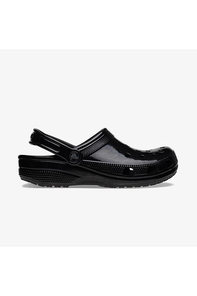 Crocs Γυναικείες μαύρες παντόφλες Classic High Shine Clog