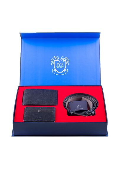 D'S Damat Set curea portofel pentru carduri negru